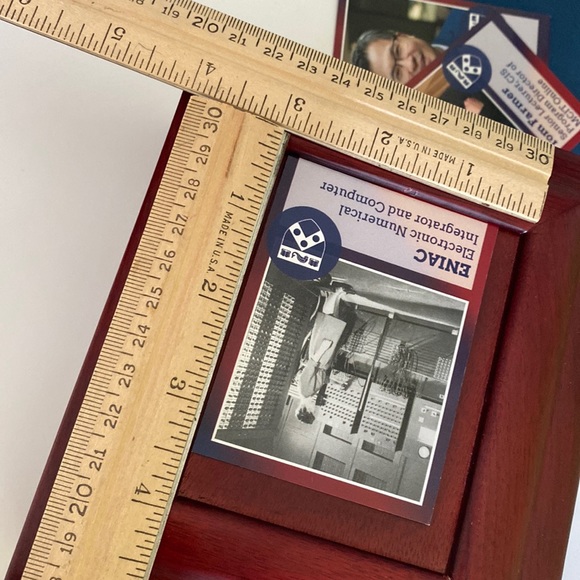 Storage Keepsake Award Jewelry Watch Mahogany Hinged Wood Felt Lined Box w frame - Picture 8 of 12